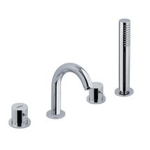 Thermostatique bain-douche Alterna Design chromé, encastré sur gorge avec corps d'encastrement