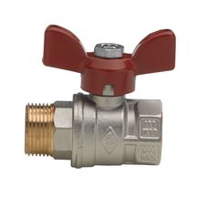 Robinet Altech à tournant sphérique  poignée papillon MF 12x17 Passage intégral. Laiton nikelé. ACS.