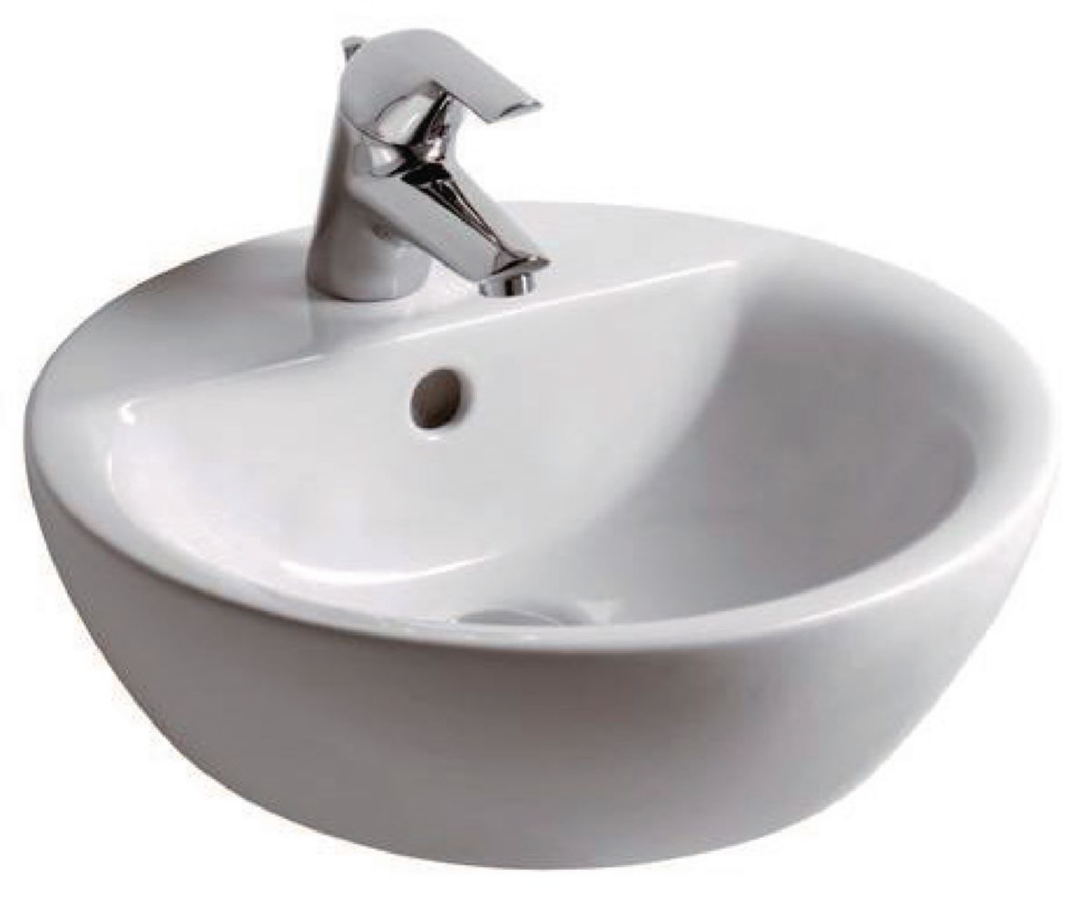 Vasque En Gres Vasque Ronde à Poser Connect Diamètre : 43 Cm Grès Blanc Réf. E804001 Vasque En Gres Vasque Ronde à Poser Connect Diamètre : 43 Cm Grès Blanc Réf. E804001