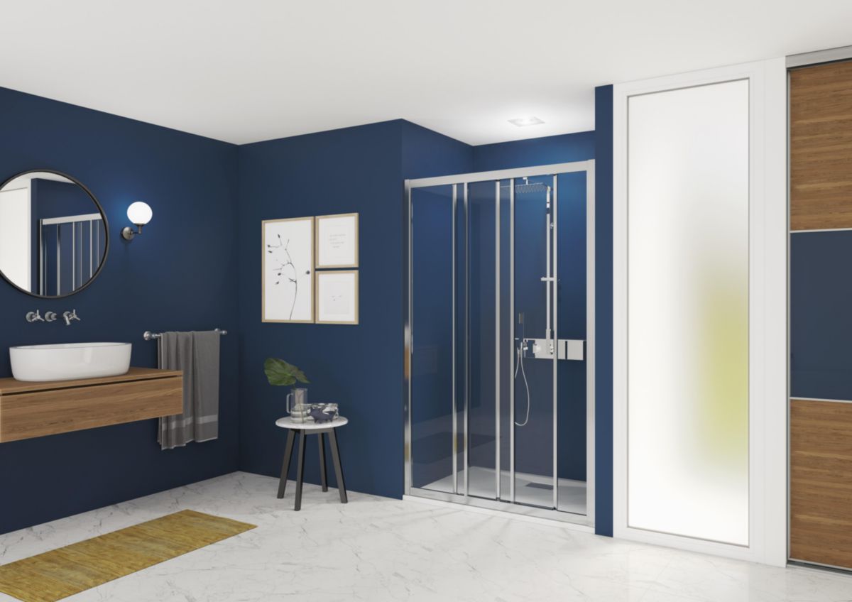 KINEDO DOUCHE Paroi d'angle avec 2 volets coulissants SMART EXPRESS