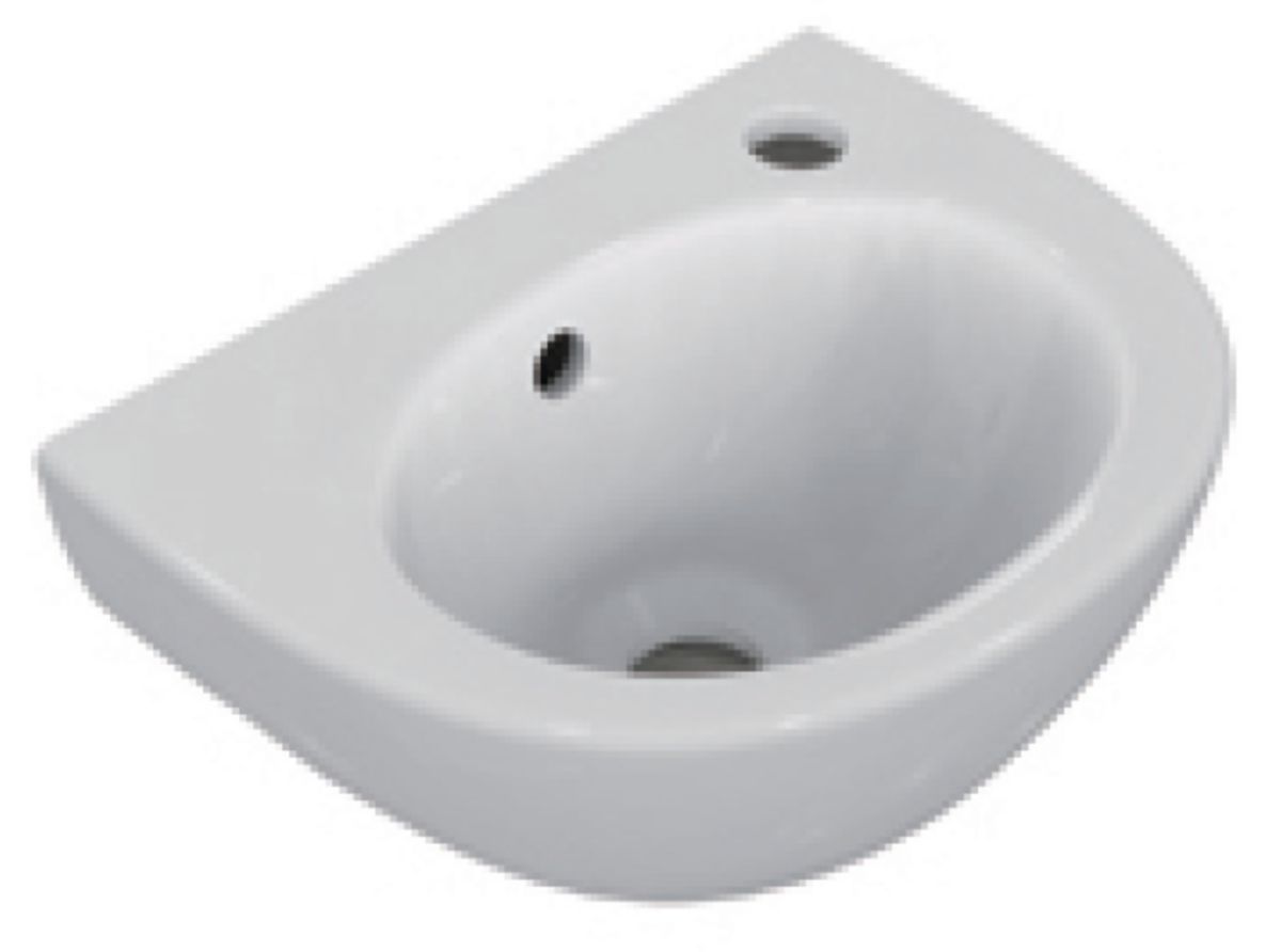 Laufen Lua - Lave-mains 36x25 cm, avec trop-plein, trou pour robinet à  droite, LCC, blanc H8150804001061