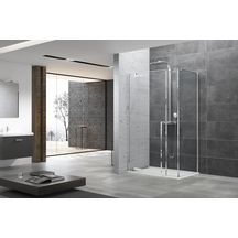 Retour fixe pour paroi de douche Alterna Daily ou Alterna Daily XL pour installation en angle profilé chromé longueur 80 cm