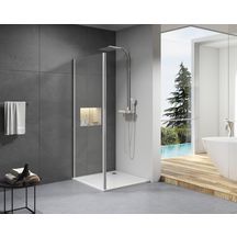 Paroi de retour Alterna Concerto longueur 100 cm profilé argent brillant verre transparent