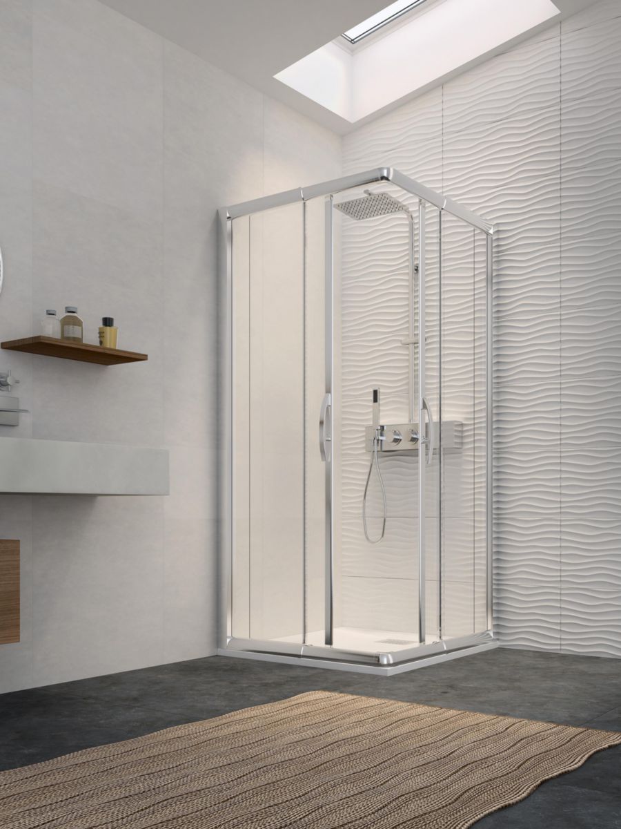 KINEDO DOUCHE Paroi de douche java 85 / 92 transparent chromé Réf