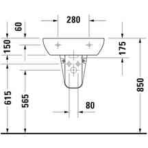 Lavabo Duravit D Code Bianco 55 Cm | Lavabo Bagno Moderno Con Troppopieno | 1 Foro Rubinetto - Foto 9