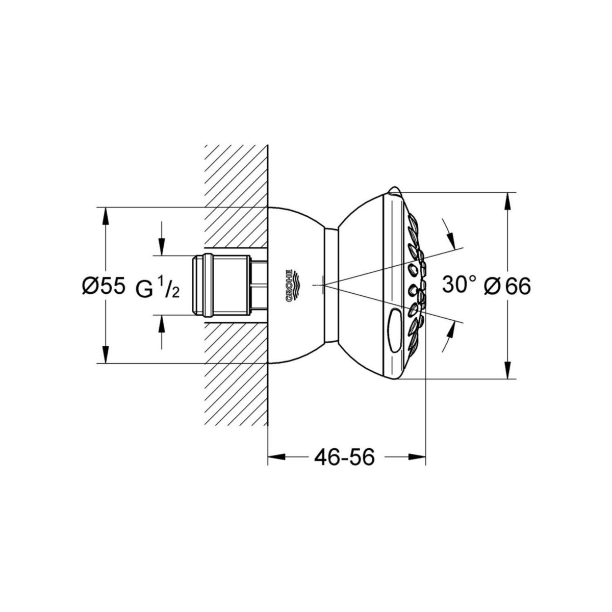 GROHE - Douchette latérale 2 jets Relexa 65 Chromé 27067000 | Cedeo