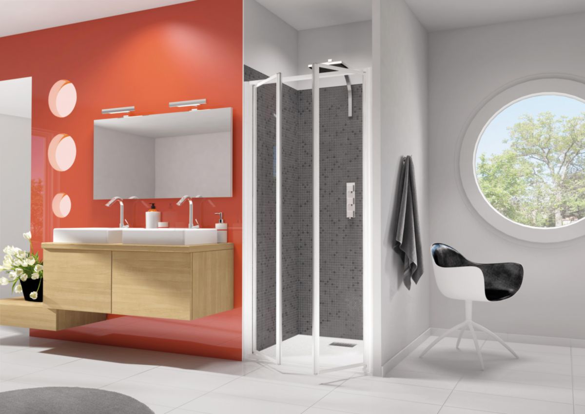 KINEDO DOUCHE Paroi de douche Supra 2P 80 cm verre transparent Réf