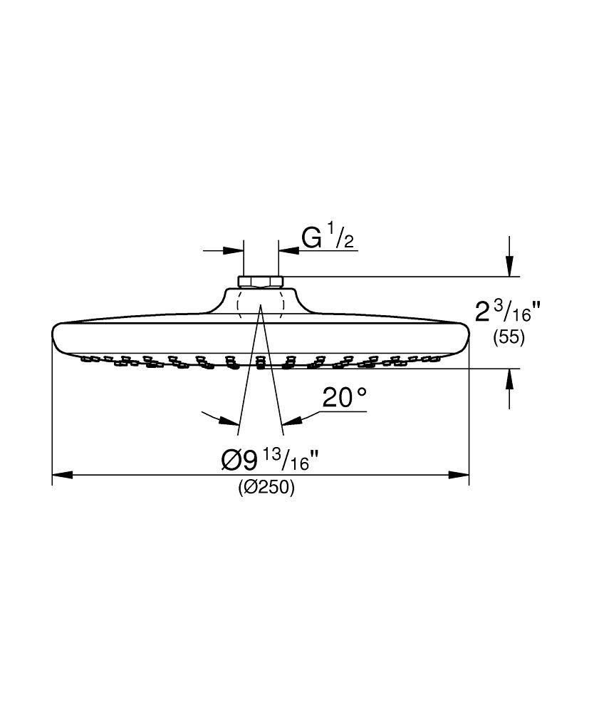 GROHE Douche de tête 1 jet Chromé REF.26666000 Cedeo