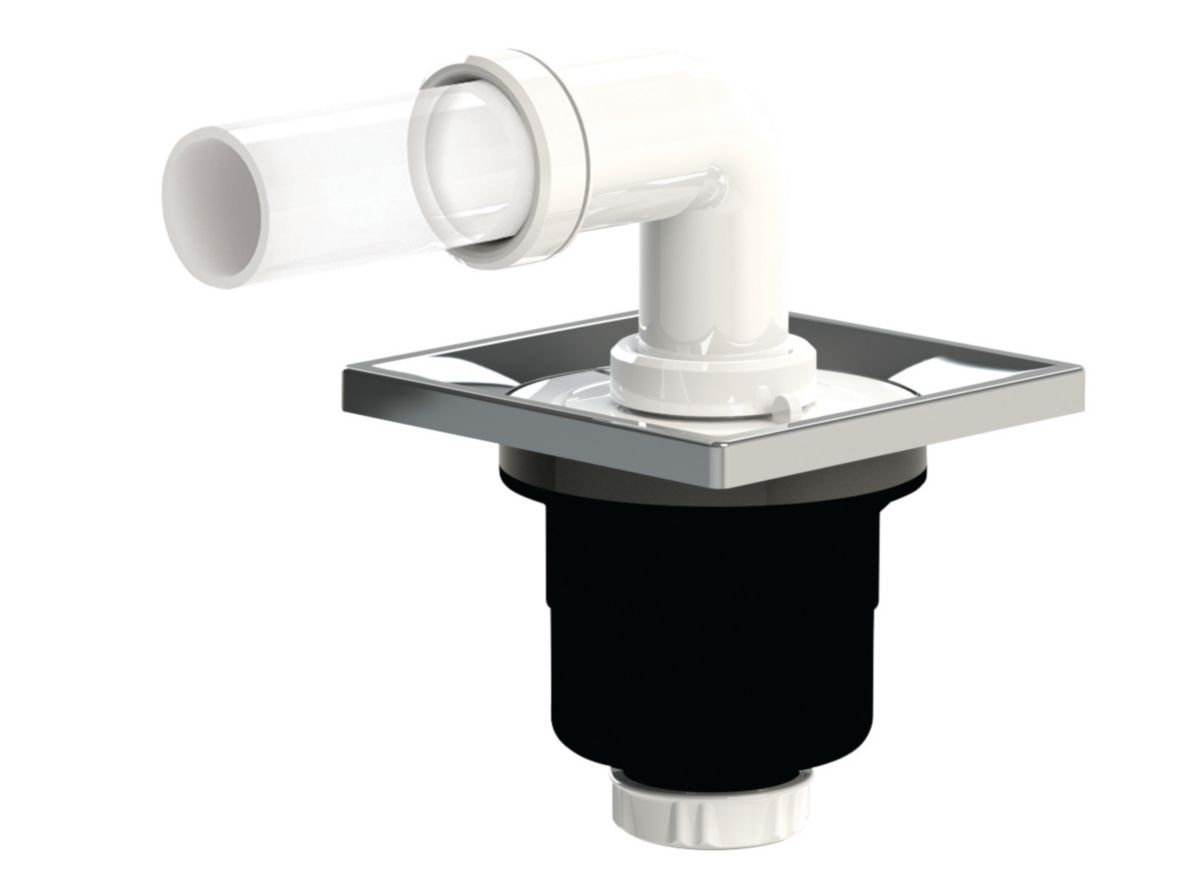 VALENTIN Bonde de douche pmr sortie horizontale capot carre et cadre