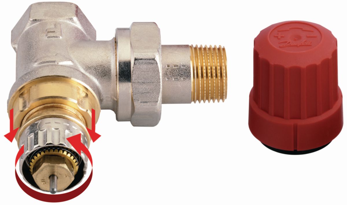 DANFOSS - Robinet thermostatisable réglable RA-N équerre diamètre 3 / 8 ...