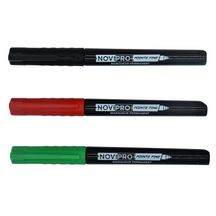 Lot de 3 marqueurs pointe fine : rouge, noir et vert Novipro