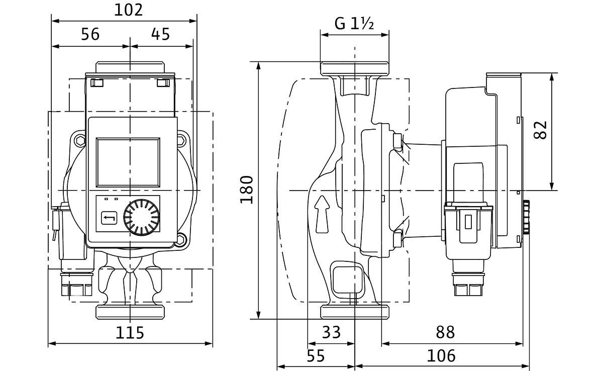 Circulateur à haut rendement Wilo-Stratos PICO 25/0,5-4 à rotor noyé avec raccord fileté moteur EC auto-protégé et régulation de puissance électronique intégrée pour les installations de chauffage et climatisation Réf. 4244393