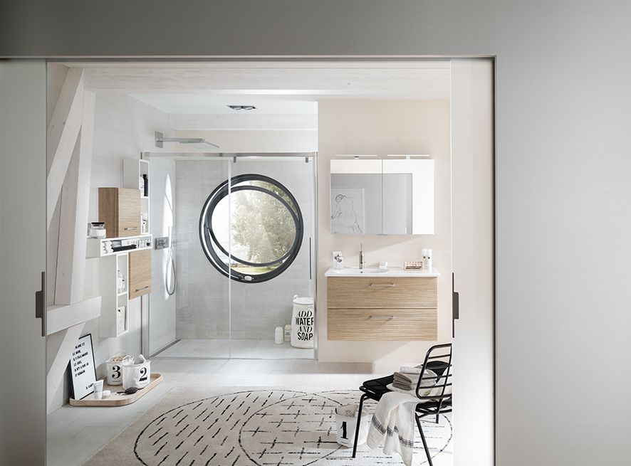 DELPHA Armoire toilette 2P hauteur 69 cm profondeur 16 cm longueur 100 cm cotes effet miroir