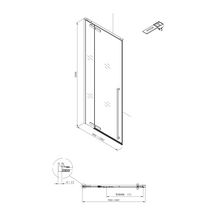 Paroi de douche Alterna Daily accès de face porte pivotante (fixe + pivot) profilé noir mat longueur 100 cm