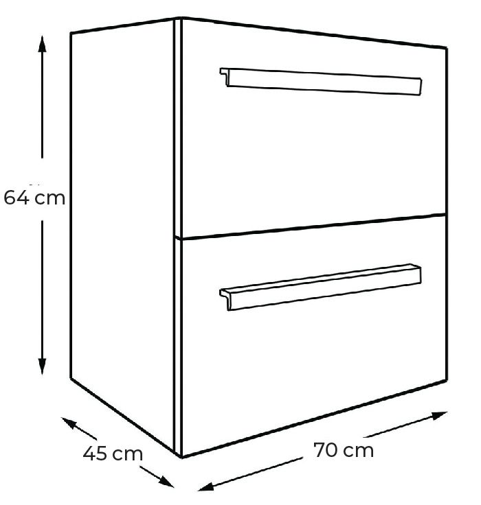 Meuble Alterna Concerto 70 cm avec 2 tiroirs Bois Clair