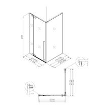 Paroi de douche Alterna Daily accès de face porte pivotante (fixe + pivot) profilé noir mat longueur 100 cm