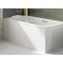 Retour de façade de baignoire L.67 x Ep.1,6 cm, mélaminé blanc,4 chants minces hauteur 53,5 cm +vérins réglables - COMPLI'S Réf. B10G22067B