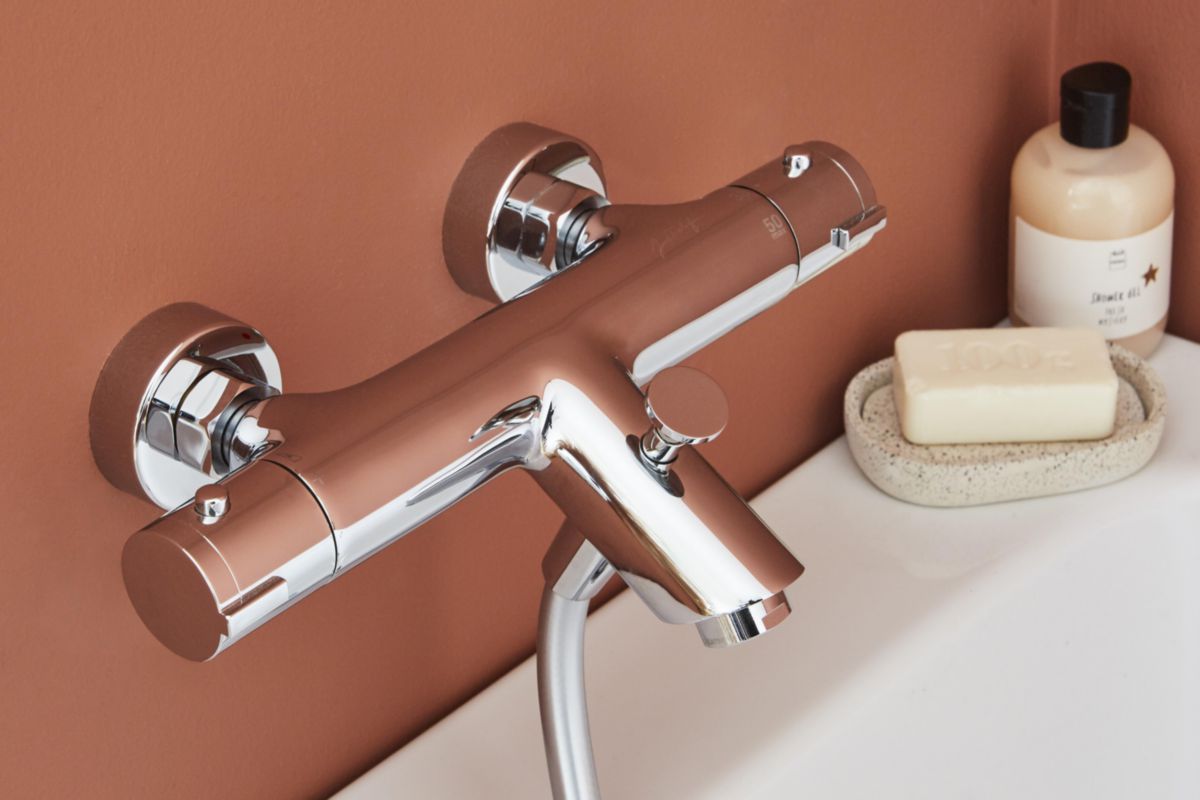 JACOB DELAFON Mitigeur thermostatique baindouche mural chrome Réf