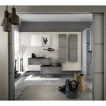 Bas commode 1 niveau L 90 Onde chene gris réf. B2KCX90588