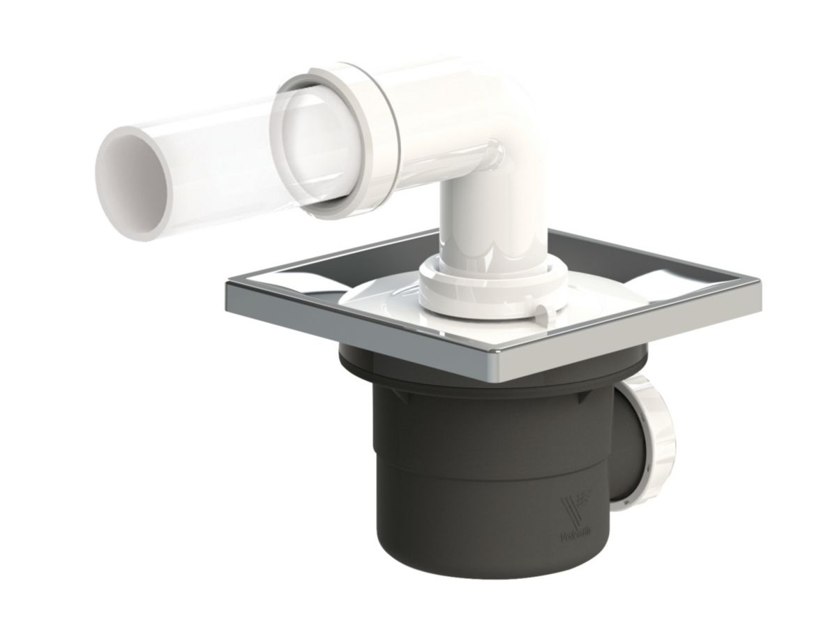 VALENTIN Bonde de douche pmr sortie horizontale capot carre et cadre