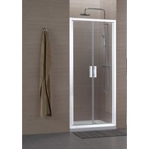 Paroi de douche Alterna Concerto accès de face 2 portes battantes 90 cm profilé blanc verre transparent