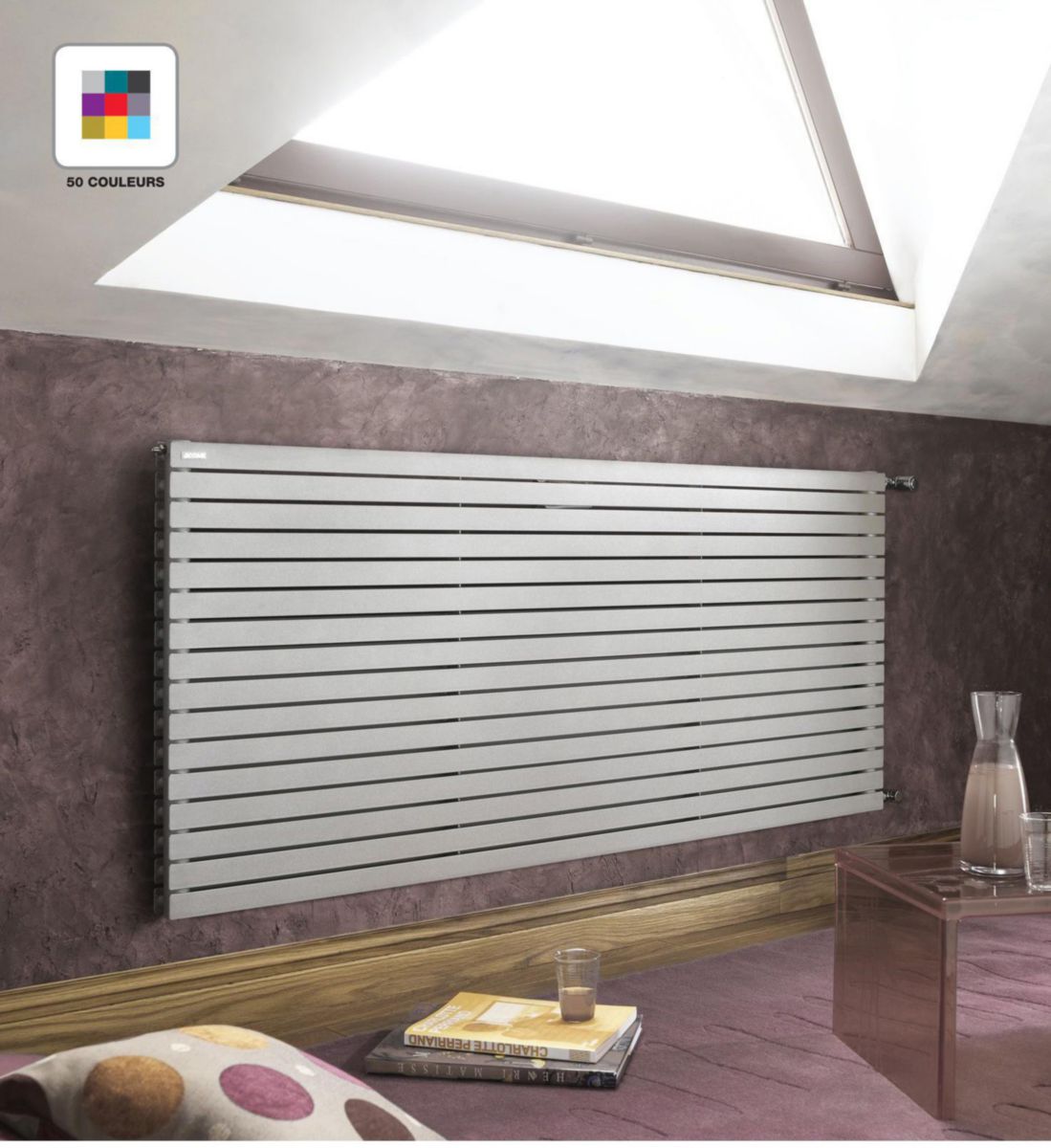 ACOVA Radiateur eau chaude Acova Altaï horizontal double, puissance 995W (dT50), hauteur 616