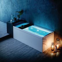Baignoire droite hydro DIVINA B35 avec air + lumière + b.t blanc sans tabliers cromo Réf.DI416970O0-A0K Baignoire droite hydro DIVINA B35 avec air + lumière + b.t blanc sans tabliers cromo Réf.DI416970O0-A0K