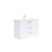 Meuble sous-vasque Alterna Domino - 3 tiroirs - largeur 100 cm - pour vasque centrée - blanc laqué