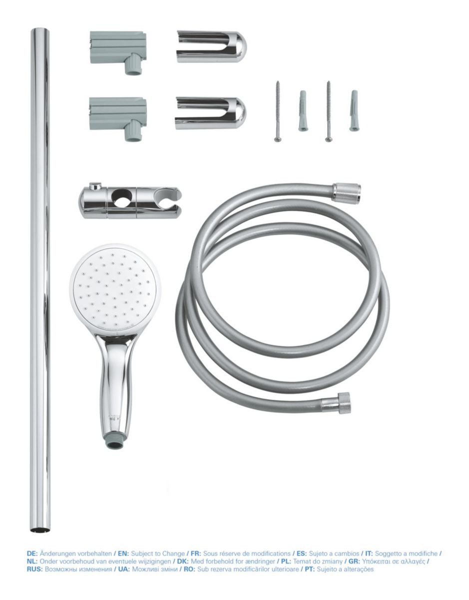 GROHE - Ensemble de douche 1 jet avec barre Tempesta 100 Chrome ...
