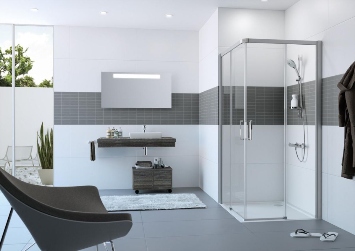 HUPPE - Paroi de douche en verre Classics 2 Easy entry accès d'angle ...
