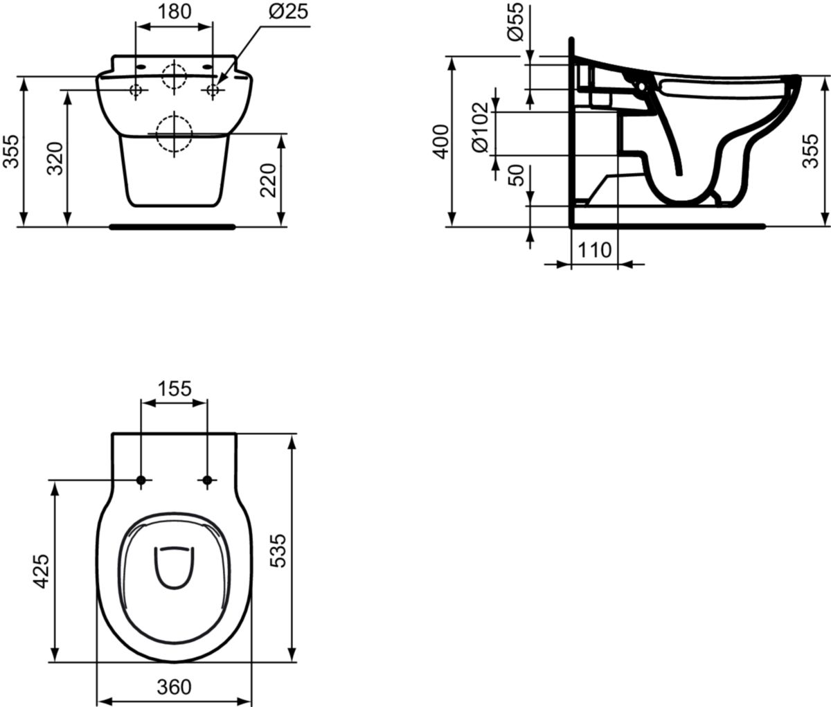 Cuvette WC enfant - indépendante - Contour 21 SH PORCHER