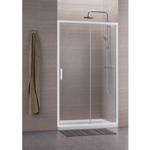 Paroi de douche Alterna Concerto accès de face coulissant 2 vantaux L 140 x H 195 cm profilé blanc verre transparent