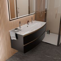 Miroir LED NARCISSE Cadre Noir L.120 cm - Classe II - IP44 - CE - Classe énergétique G Réf. 1746532