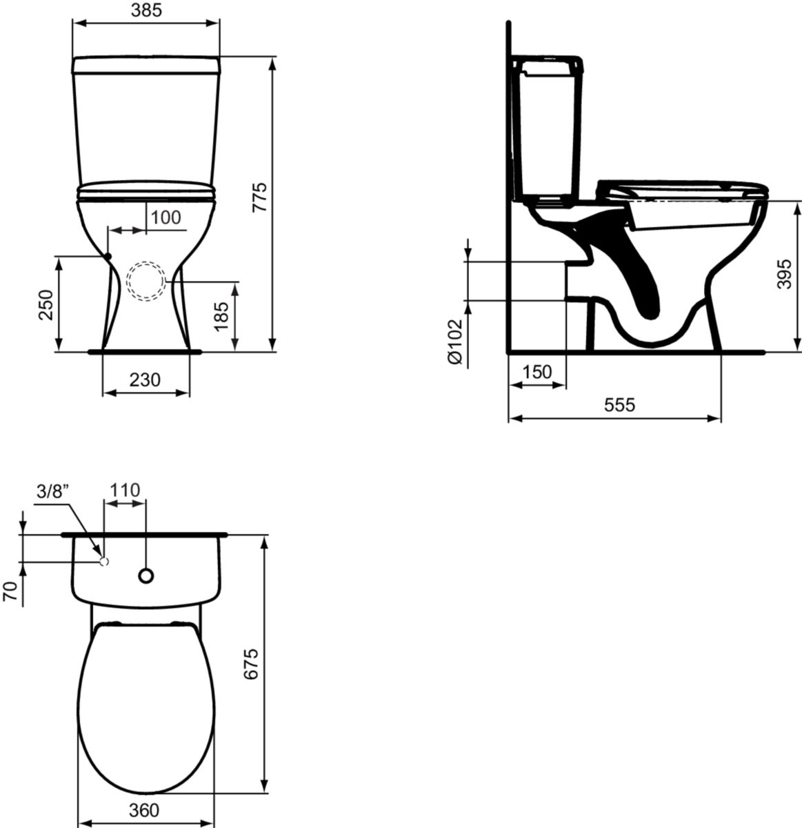 Cuvette WC suspendue Ulysse à prix mini - PORCHER Réf.E904301