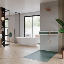 Receveur de douche Line X Kromat Lisse 100x170 Graphite Réf. SLIS0579-GRA