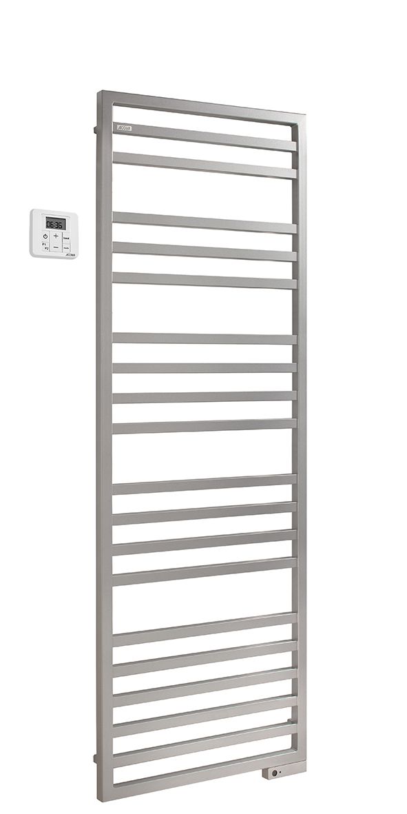 Sèche-serviette Kadrane Spa Eau Chaude, robinetterie en H coudé chromé, 393W (dT50), HT 1507 mm, LG 450 mm, racc. 4 orifices , entraxe 50 mm centré ou excentré, A/R réversible, Finition inox Réf. KARI-150-045