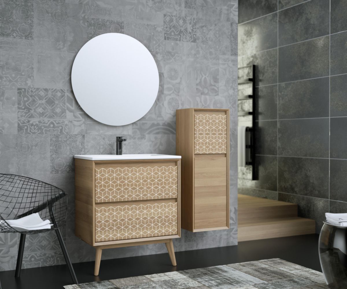 Kendalfloral Com Cuisines Et Salles De Bain Meubles Lavabos Meuble Salle De Bain Scandinave Blanc 60 Cm Sur Pieds Avec Tiroir Et Vasque A Poser Nordik Basis 60