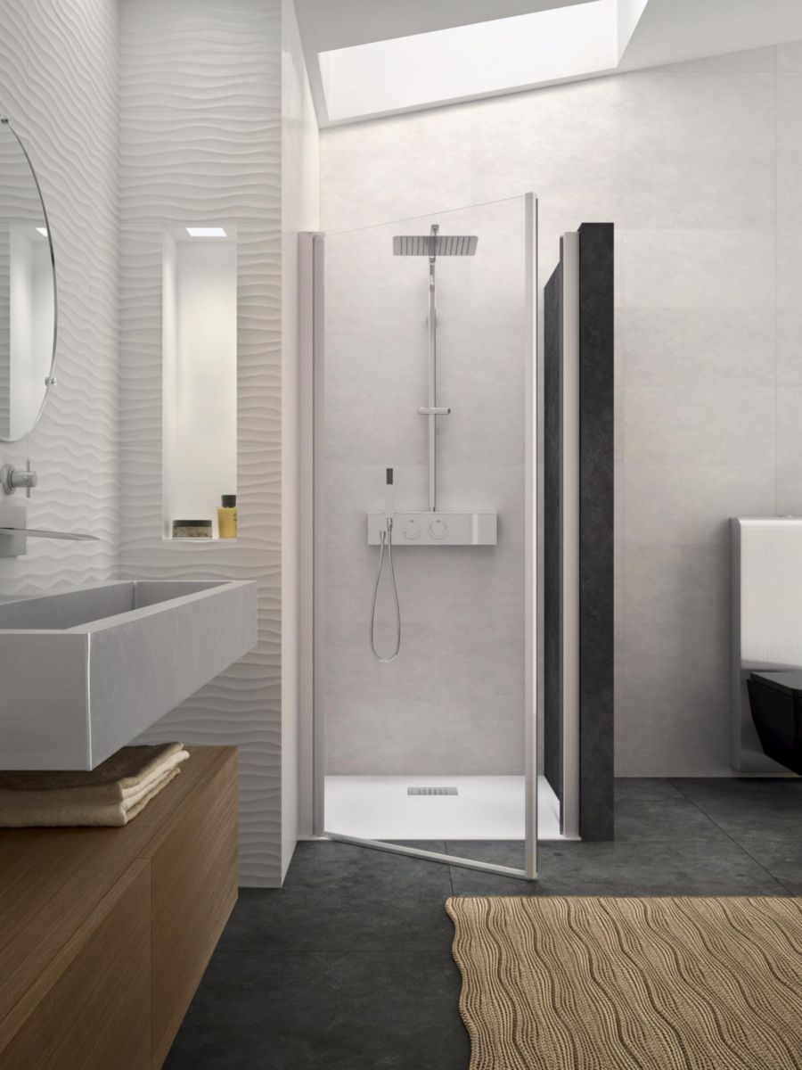 KINEDO DOUCHE Paroi de douche bora 97 / 101 blanc transparent Réf