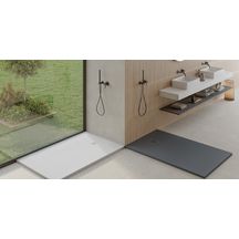 Receveur de douche à poser ou à encastrer One Kromat finition Microtex 75x130 couleur: Bianco