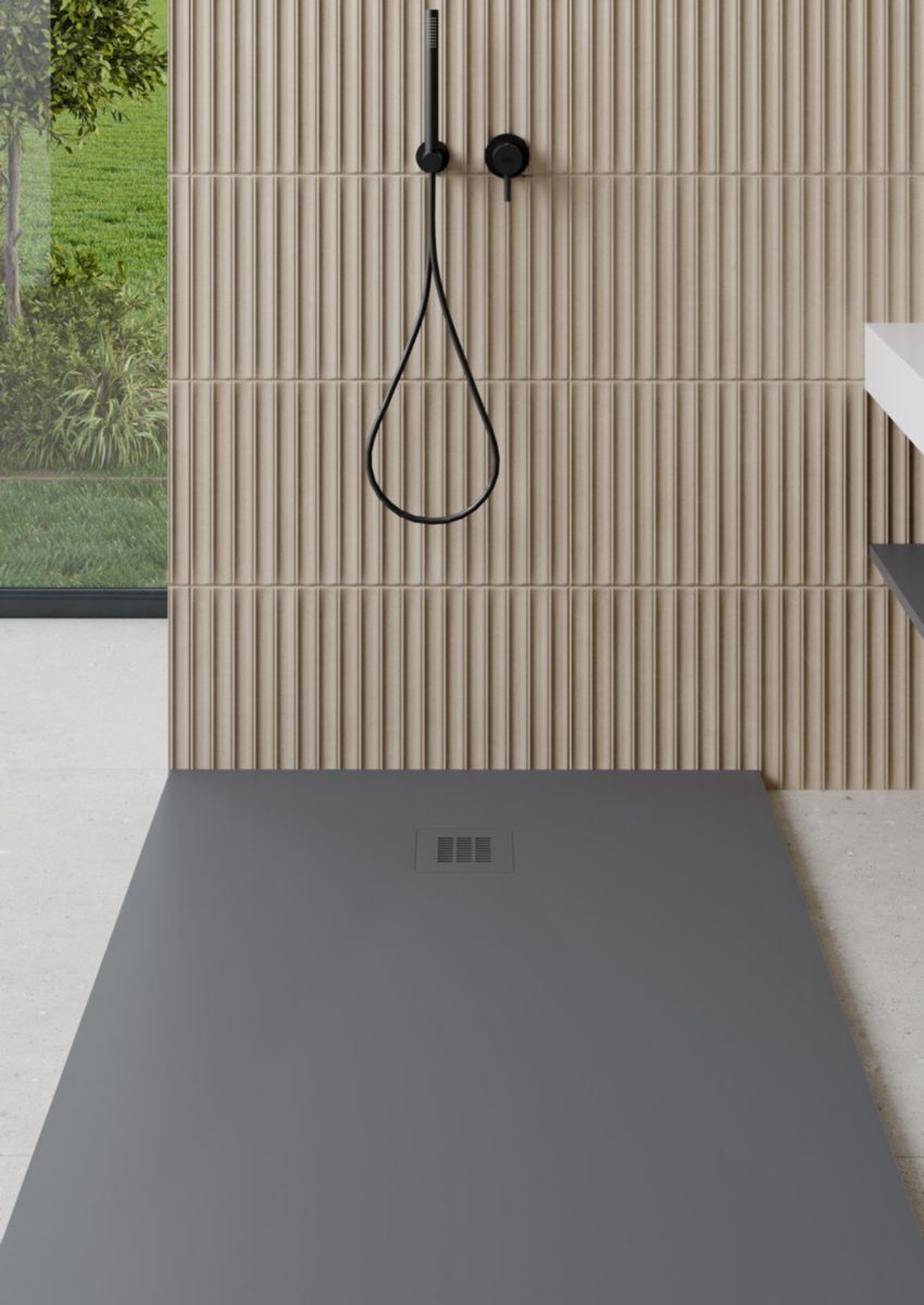 Receveur de douche à poser ou à encastrer One Kromat finition Microtex 75x130 couleur: Bianco