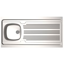 Evier à poser LAVELLI 1 cuve 1200 inox 18/10 nu, Lisse