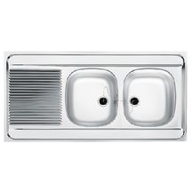 EVIER INOX DOUBLE BAC SANS EGOUTOIR ENCASTRE ⋆