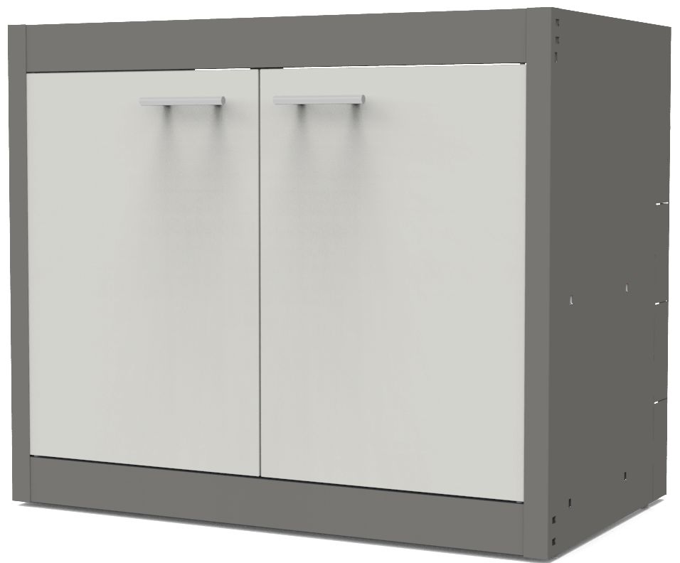 MODERNA - Meuble sous évier CLIPMETAL COLOR 100 cm, Coloris Aluminium