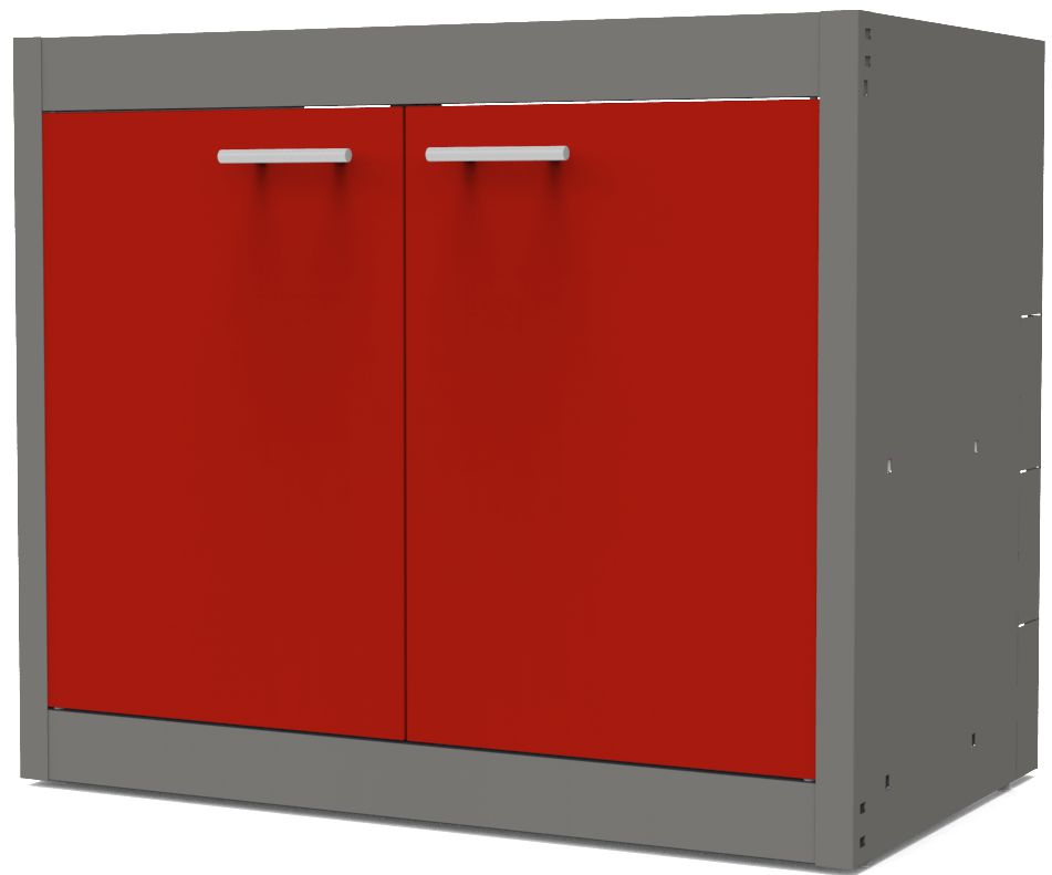 MODERNA - Meuble sous évier CLIPMETAL COLOR 100 cm, Coloris Aluminium