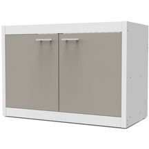 Porte de caisson associée meuble bas cuisinette CLIPMETAL COLOR 120 cm, Coloris Soie