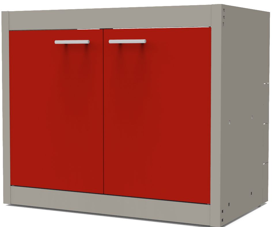 MODERNA - Meuble sous évier CLIPMETAL COLOR 100 cm, Coloris Soie | Cedeo