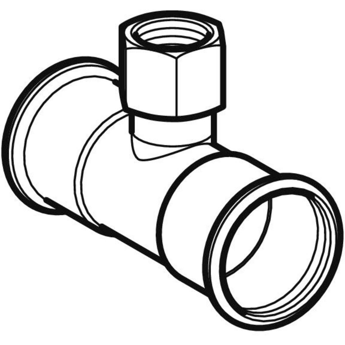 Té avec extrémité taraudée 42-20x27-42mm Réf 21317