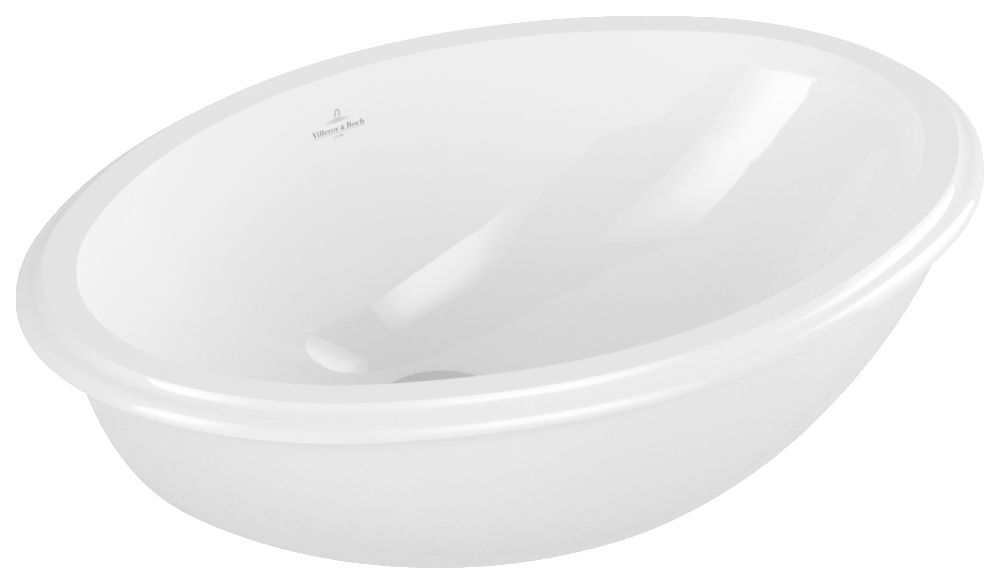 VILLEROY ET BOCH - Vasque EVANA 50 x 35 cm à encastrer par dessous blanc sans plage de ...
