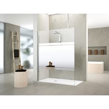 Parois de douche KUADRA h 110 gauche ext.107-110 cm sd fh030 blanc mat réf : KUADH110S-FH030U