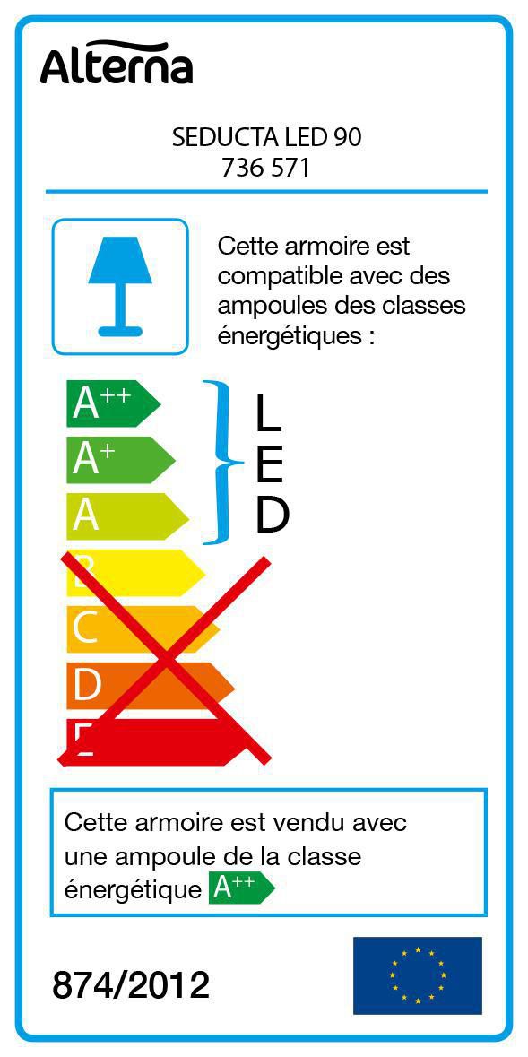 ALTERNA Armoire de toilette SEDUCTA 90 cm avec éclairage LED Cedeo